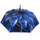 Жіноча парасолька напівавтомат з подвійною тканиною від Susino на 9 спиць, з принтом квітки всередині, синя, Sys 0701-5