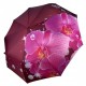 Жіноча парасолька-автомат рожева з квітковим принтом на 9 спиць від Flagman N0153-5