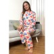 Женская пижама из теплого флиса П1701 Сердечки