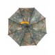 Жіноча парасолька-тростина з жовтою ручкою напівавтомат від SWIFTS з леопардом, 0335-1
