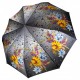 Жіноча складана парасолька напівавтомат з атласним куполом із принтом квітів від Toprain, сіра ручка 0445-4
