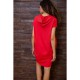 Літня сукня-туніка, червоного кольору з принтом, 167R1- 8