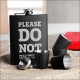 Набір чорна фляга з чарками "Please do not disturb" , Крафтова коробка