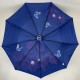 Жіноча складана парасолька напівавтомат із подвійною тканиною з принтом квітів, синя, top 0134-5