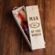 Коробка для пляшки вина "Man №1 of the world" подарункова, англійська
