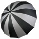 Жіноча парасолька-тростина на 16 спиць із контрастними секторами, напівавтомат від фірми Toprain, сіра, 0616-6