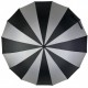Жіноча парасолька-тростина на 16 спиць із контрастними секторами, напівавтомат від фірми Toprain, сіра, 0616-6