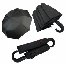 Чоловіча складана парасолька напівавтомат з ручкою-гак чорна від Bellissimo 0402В-1