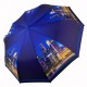 Жіноча складна парасолька напівавтомат із принтом нічного міста від TheBest-Flagman, синя, 0509-6