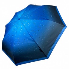 Жіноча парасолька напівавтомат Toprain на 8 спиць із принтом крапель, синя ручка, 02056-2