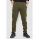 Спорт штаны мужские на флисе однотонные, цвет темно-зеленый, 190R236