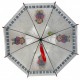 Дитяча прозора парасолька-тростина напівавтомат з яскравими малюнками ведмедиків від Rain Proof, з червоною ручкою 0272-5