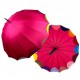 Жіноча парасолька-тростина напівавтомат на 16 спиць від Susino з різнокольоровими краями, рожева, Sys 031087-6