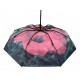 Жіноча парасолька-автомат у подарунковій упаковці з хусткою від Rain Flower, чорна з червоною квіткою 01020-4
