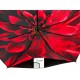 Жіноча парасолька напівавтомат з подвійною тканиною від Susino на 9 спиць, з принтом квітки всередині, чорна, Sys 0701-6