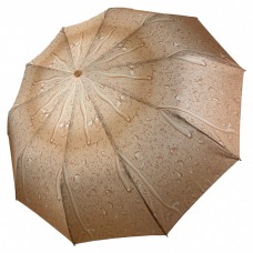 Жіноча парасолька напівавтомат "Краплі дощу" від S&L на 10 спиць, бежева, 01605Р-6