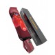Жіноча парасолька-автомат червона з квітковим принтом на 9 спиць від Flagman N0153-6