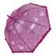 Дитяча прозора парасолька-тростина з ажурним принтом від SL, малинова, 018102-5