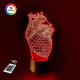 3D нічник "Серце 2" + пульт дистанційного керування + мережевий адаптер + батарейки