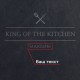 Піднос з сланцю "King of the kitchen" 24 см персоналізована, Чорний, Black, англійська