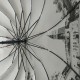 Жіноча парасолька-тростина з містами на сріблястому напиленні під куполом, чорна, 01011-4