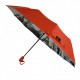 Жіноча парасолька напівавтомат Bellissimo з візерунком зсередини і тефлоновим просоченням, червона, 018315-3
