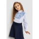 Блуза для дівчаток святкова, колір біло-синій, 172R025