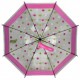 Дитяча прозора парасолька-тростина напівавтомат у кольоровий горошок від Rain Proof, з рожевою ручкою, 0259-1
