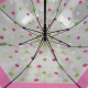 Дитяча прозора парасолька-тростина напівавтомат у кольоровий горошок від Rain Proof, з рожевою ручкою, 0259-1