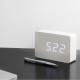 Годинник-будильник на акумуляторі з термометром "BRICK", білий