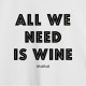 Футболка жіноча "All we need is wine" біла, Білий, XXL, White, англійська