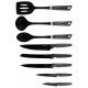 Набір ножів і кухонного приладдя Edenberg EB-7811 9 предметів темно-сірий