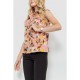 Блуза без рукавів із квітковим принтом, колір пудровий, 102R068-5
