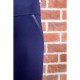 Лосини зі вставками зі шкірозамінника, темно-синього кольору, 172R5514