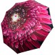 Жіноча парасолька напівавтомат із принтом квітки від Toprain на 9 спиць, рожева ручка, 0703-3