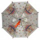 Дитяча прозора парасолька-тростина напівавтомат з яскравими малюнками ведмедиків від Rain Proof, з помаранчевою ручкою 0272-6