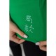 Жіночий лонгслів укорочений із рукавом 3/4, колір зелений, 186R508