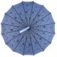 Жіноча парасолька-тростина на 16 спиць з абстрактним принтом, напівавтомат від фірми Toprain, блакитна, 01541-7