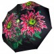 Жіноча парасолька-автомат у подарунковій упаковці з хусткою від Rain Flower, чорна з рожевими квітами 01020-5