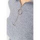 Кофта женская в рубчик, цвет светло-серый, 221R001
