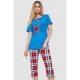 Піжама жіноча з принтом, колір синьо-червоний, 219R116