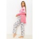 Комплект піжама з халатом жіноча, колір рожево-сірий, 219RX- 725