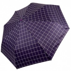 Жіноча парасолька напівавтомат Toprain на 8 спиць у клітинку, фіолетова, 02023-2