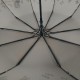 Жіноча парасолька напівавтомат Bellissimo із золотистим візерунком на куполі на 10 спиць, сіра, 018308-7