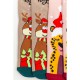 Комплект жіночих шкарпеток новорічних 3 пари, колір бежевий, світло-рожевий, світло-сірий, 151R267