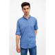 Стильна чоловіча сорочка, блакитна з принтом, 511F016 0010764