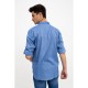 Стильная мужская рубашка, голубая с принтом, 511F016 0010764