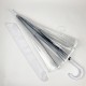 Прозрачный зонт-трость, полуавтомат с белой ручкой и каймой по краю купола от Toprain, 0688-1