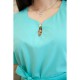Блузка з короткими рукавами та поясом, колір Бірюзовий, 1