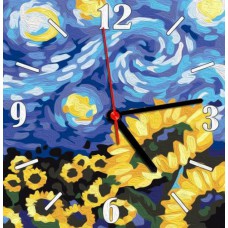 Часы-картина по номерам "Звездная ночь", 30х30 см